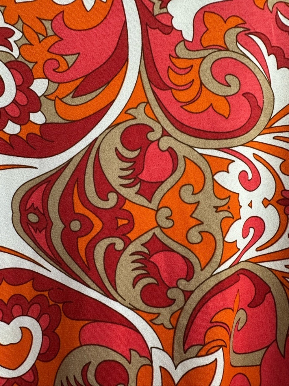 MSK Retro Orange Paisley Bell-Sleeve Midi Dress - Picture 5 of 7